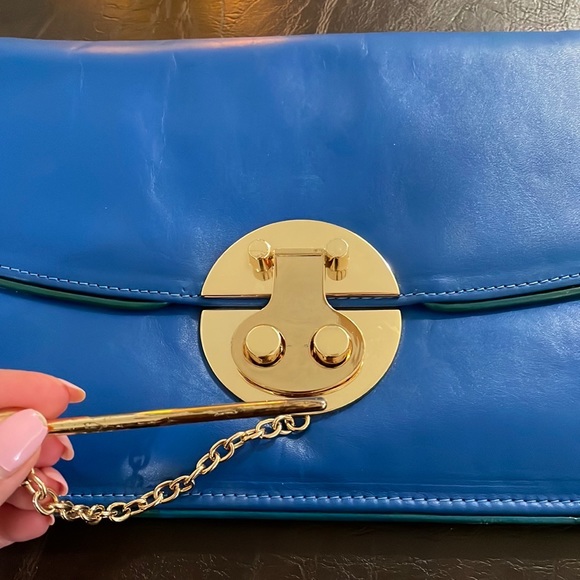 Women’s blue and gold clutch - Picture 4 of 10